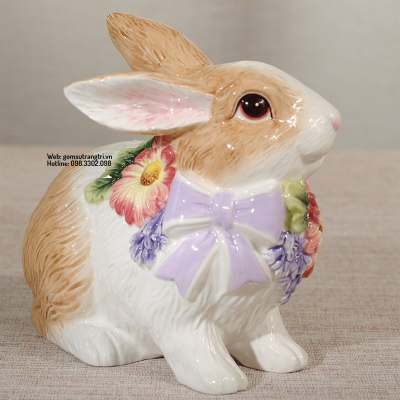 Tượng Thỏ bằng sứ - sản phẩm trang trí nhà cửa, quà tặng cao cấp